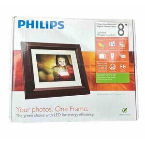 Philips SPF3482/G7 Home Essentials Digital Photo Mahogany Frame 8" LED Panel